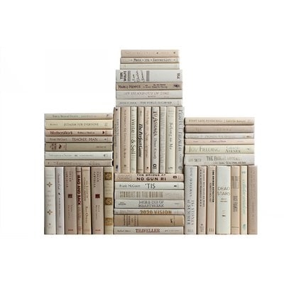 Authentic Decorative Books - By Color Modern Beach Book Wall, Set of 50 (5 Linear Feet) - Image 0