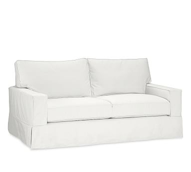 PB Comfort Square Arm Slipcovered Sofa 76.5", Box Edge, Down Blend Wrapped Cushions, Performance Everydaylinen(TM) Ivory - Image 2