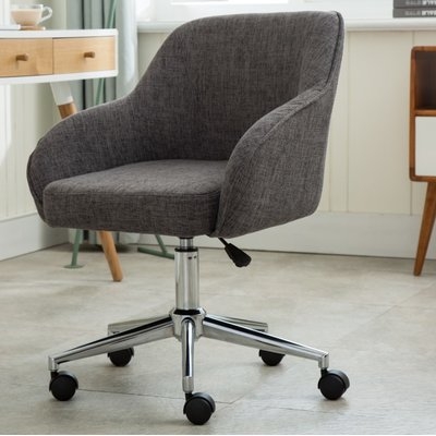 Alcaraz Adjustable Height Upholstered Swivel Office Chair - Image 0