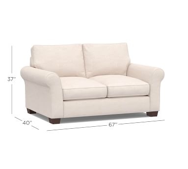 PB Comfort Roll Arm Upholstered Sofa 82", Box Edge, Memory Foam Cushions, Performance Chateau Basketweave Light Gray - Image 3