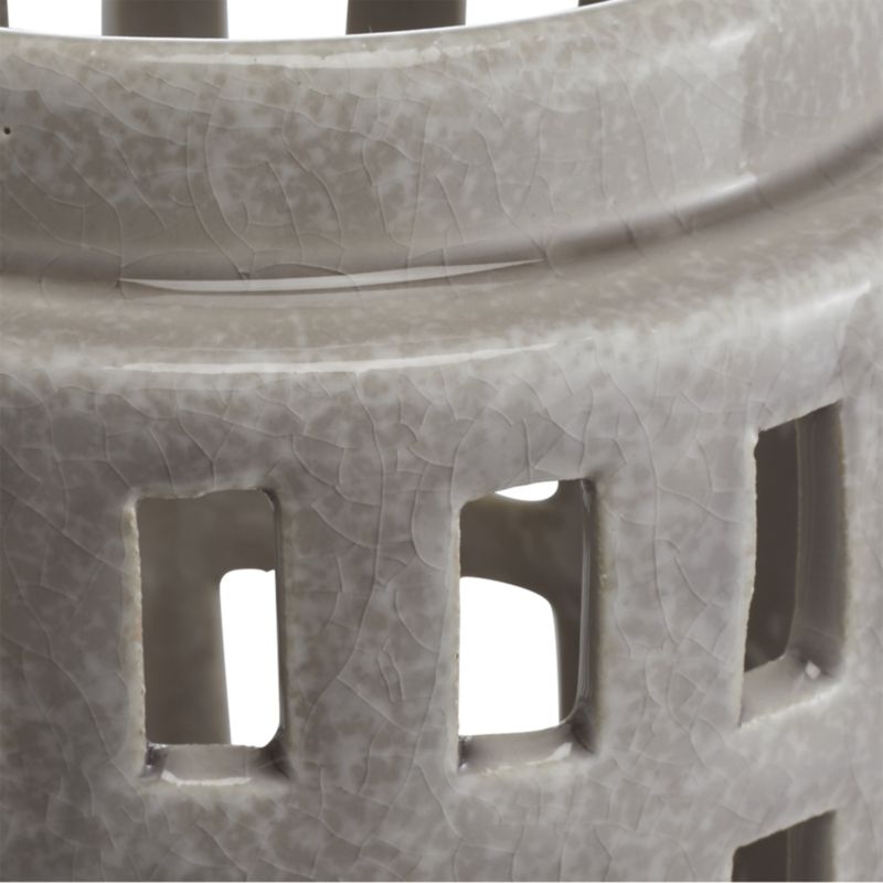 Peek 9" Light Grey Ceramic Lantern - Image 3