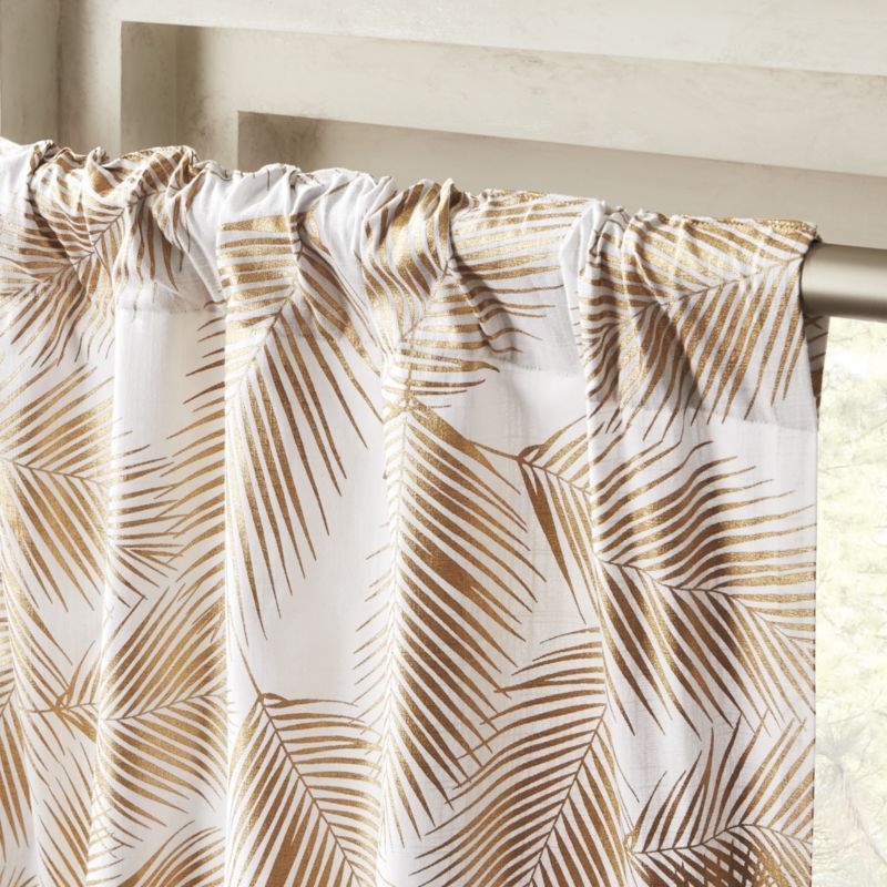 "Gold Palm Leaf Curtain Panel 48""x96""" - Image 4