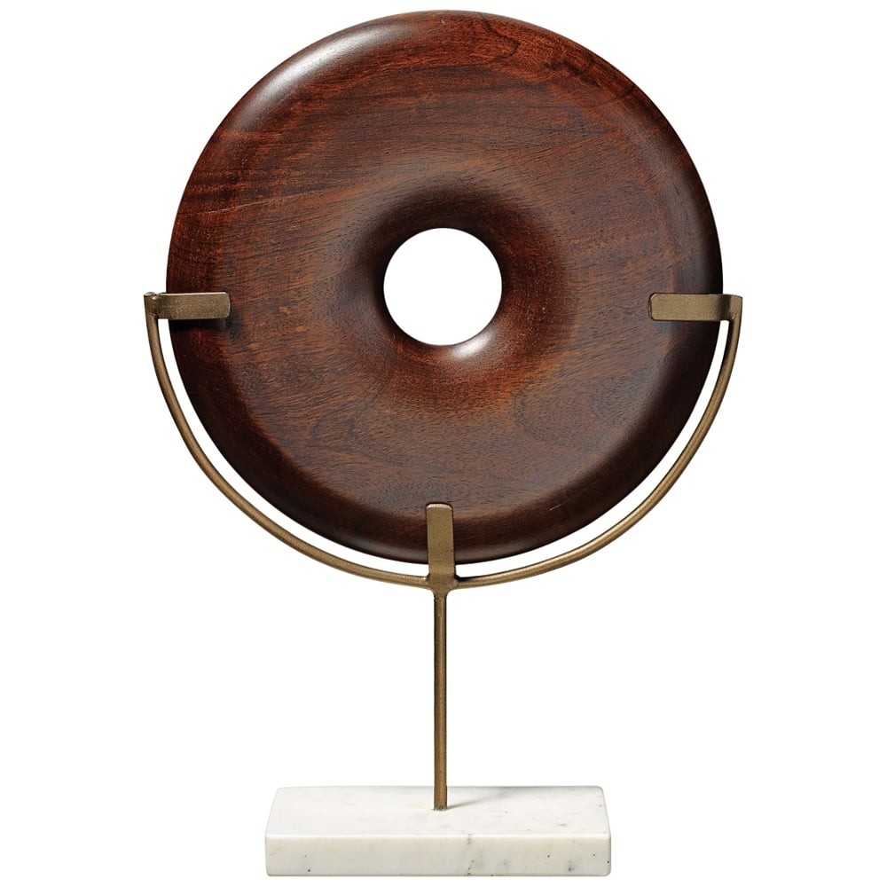 Jamie Young Archie 15 1/2"H Dark Wood Round Object Sculpture - Style # 37R25 - Image 0