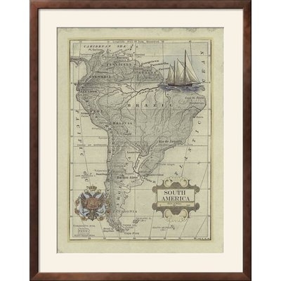 'Antique Map of South America' Framed Graphic Art Print - Image 0