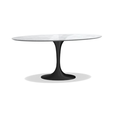 Tulip Pedestal Oval Dining Table, Aged Bronze, Wood - Image 2