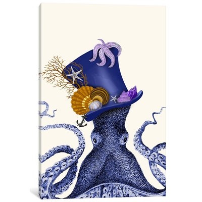 'Octopus Nautical Hat' Graphic Art Print on Canvas - Image 0