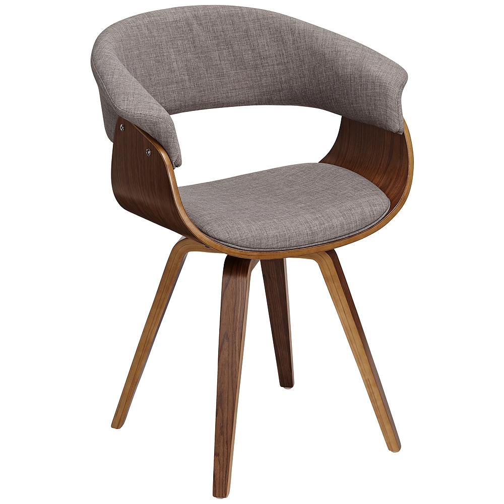 Summer Light Gray Fabric and Walnut Wood Dining Chair - Style # 31H13 - Image 0