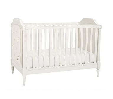 Blythe Crib, French White & Ivory Washed Linen Cotton, UPS - Image 0