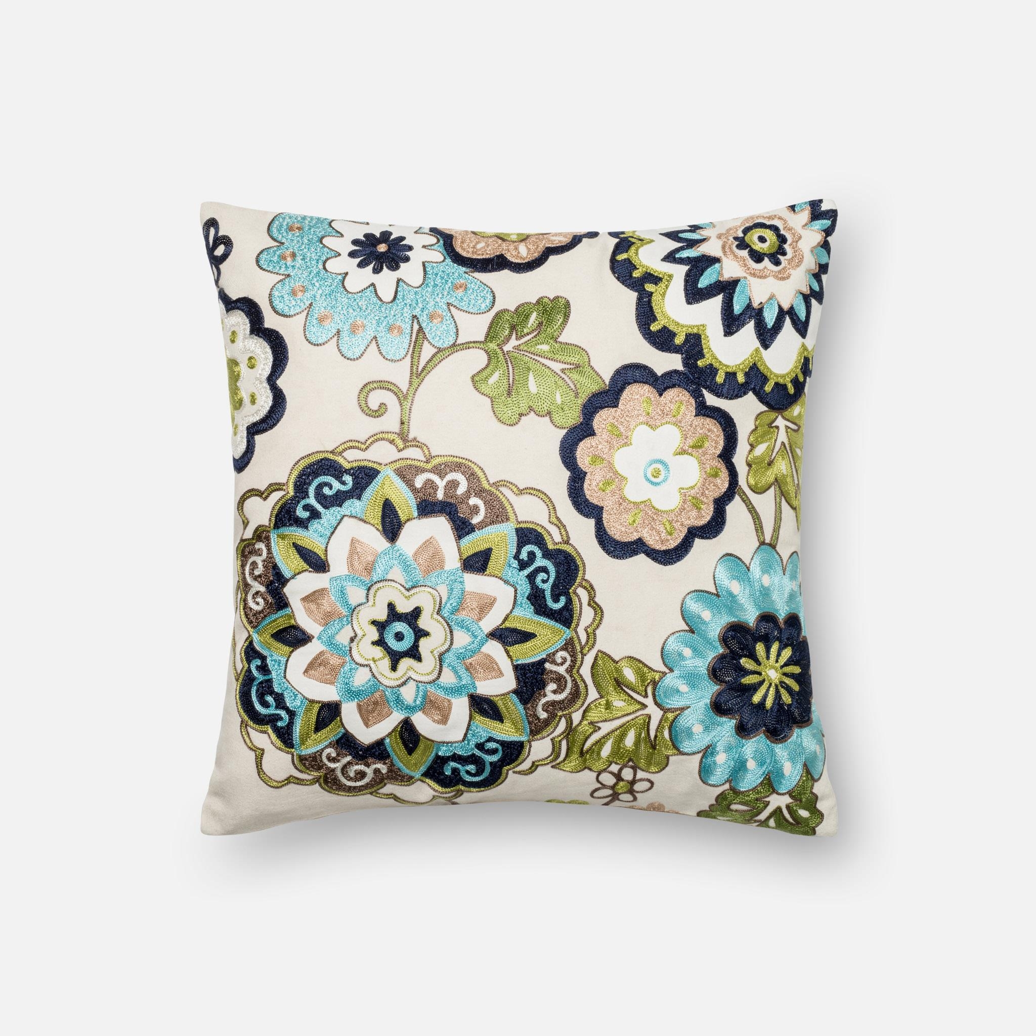 PILLOWS - GREEN / MULTI - 18" X 18" Cover w/Down - Image 0