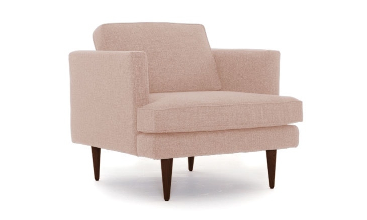 Pink Preston Mid Century Modern Chair - Key Largo Blush - Mocha - Image 0