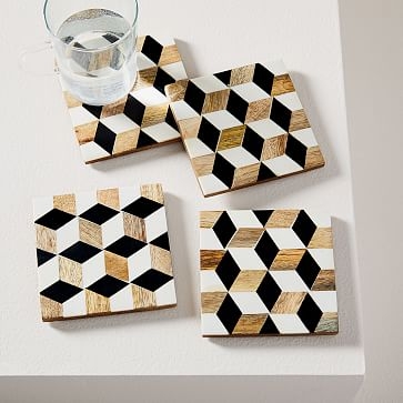 Wood + Resin Coasters, Set of 4 - Image 0