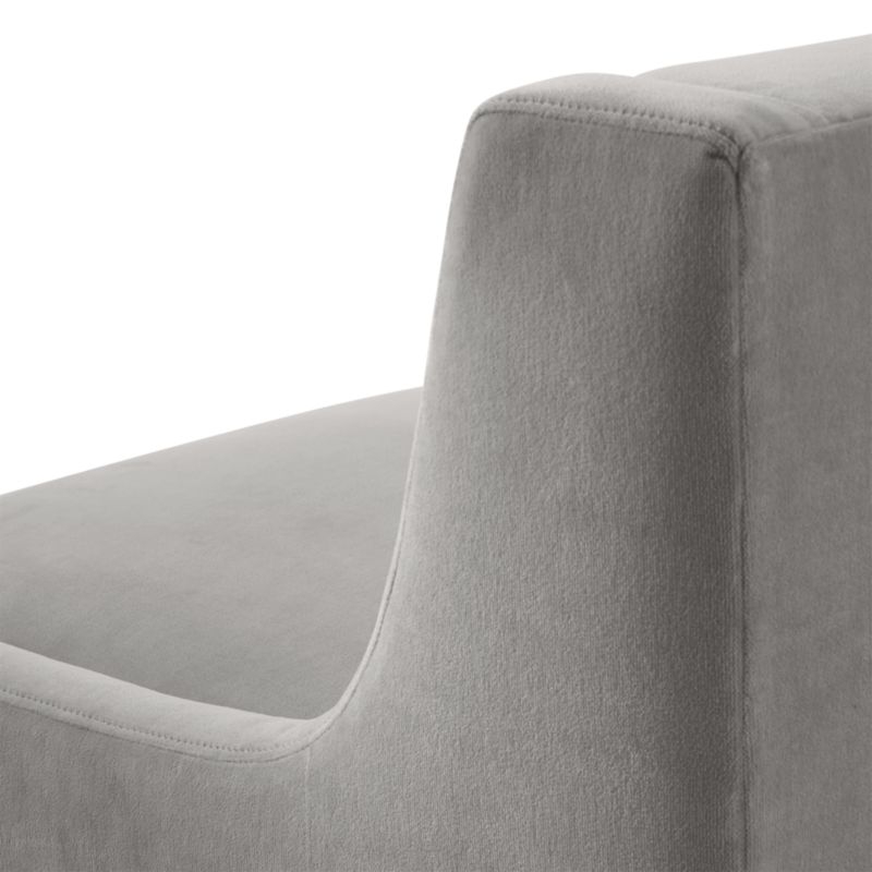Regent Sharkskin Grey Velvet Wingback Chair with Brass Legs - Image 6