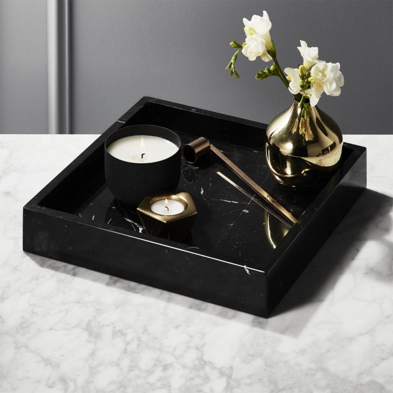Stack Black Marble Tray - Image 2