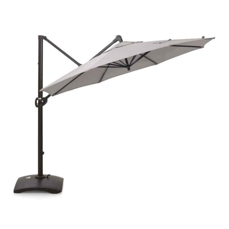 10' Sunbrella ® Silver Round Cantilever Outdoor Patio Umbrella with Base - Image 2