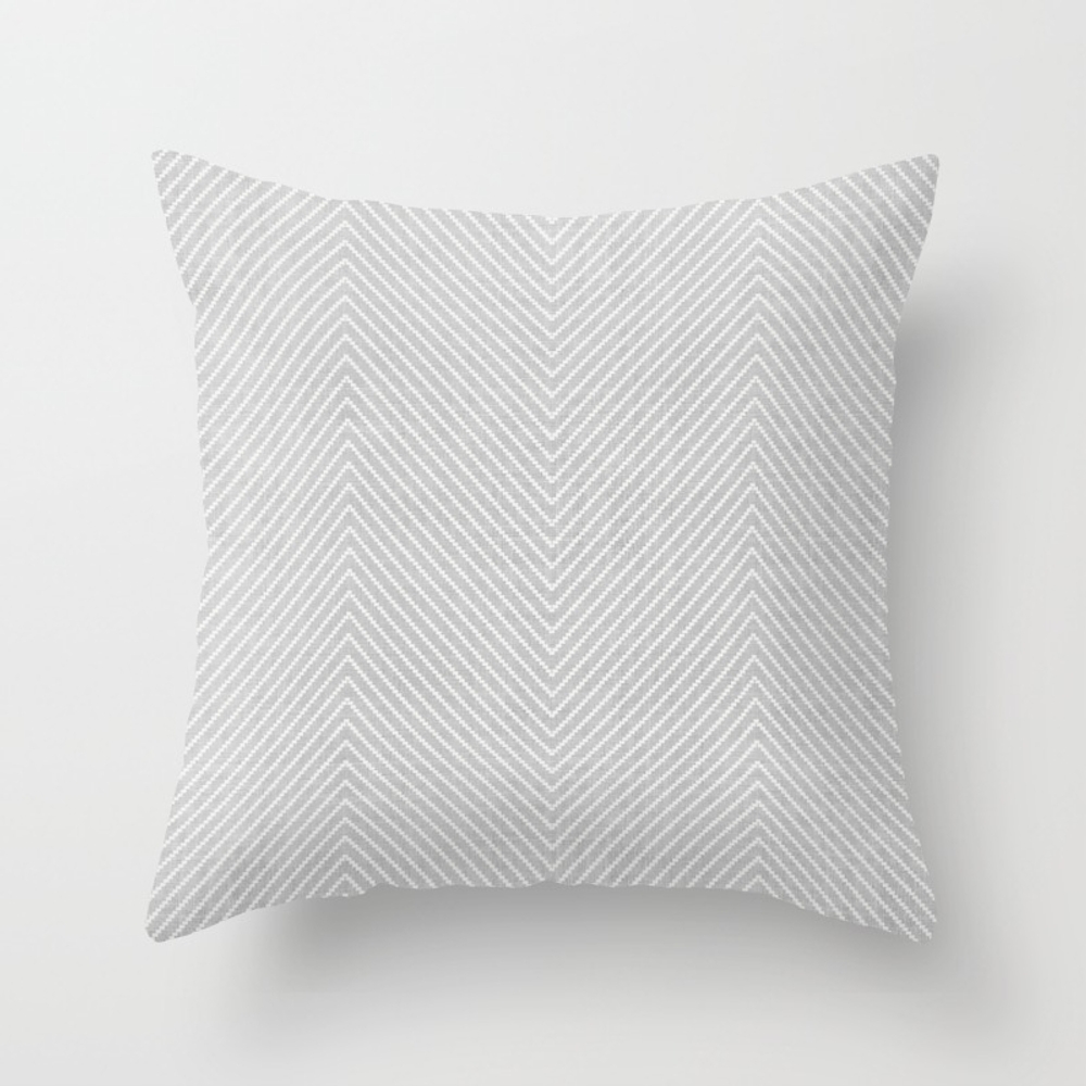 Stitch Weave Geometric Pattern In Grey Throw Pillow by House Of Haha - Cover (20" x 20") With Pillow Insert - Indoor Pillow - Image 0