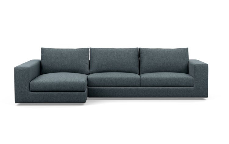 Walters Left Sectional with Blue Rain Fabric and extended chaise - Image 0