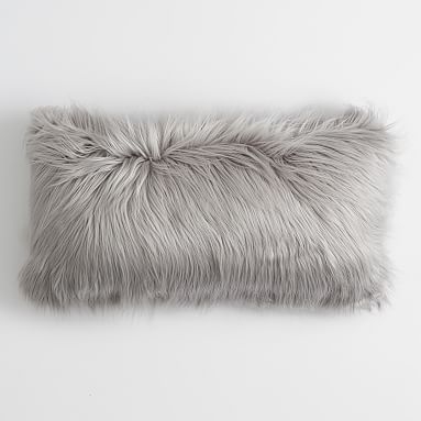 Furrific Lumbar Pillow Cover, 12"x24", Himalayan Gray with insert - Image 0