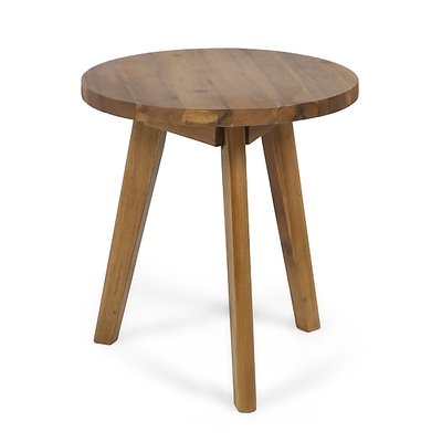Humphries Solid Wood 3 Legs End Table, Natural - Image 1