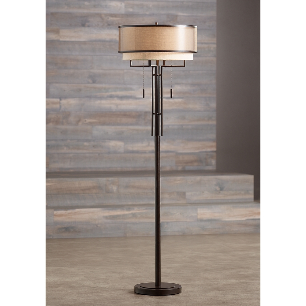 Franklin Iron Works Alamo Floor Lamp with Double Shade - Style # 32X88 - Image 0
