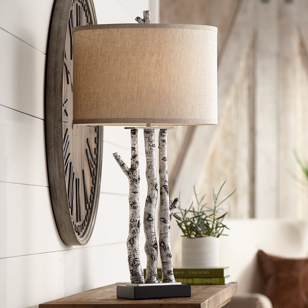 John Timberland Woodland 30" Rustic Faux Birch Tree Table Lamp - Image 0