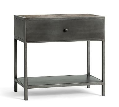Big Daddy's Antiques 29" Metal Nightstand, Sienna Reclaimed Pine - Image 0