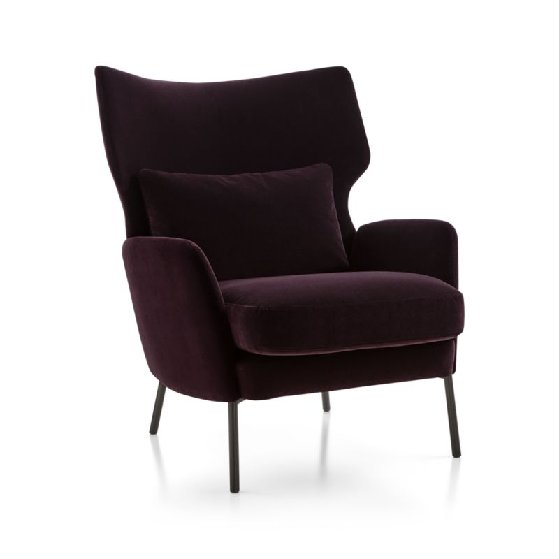 Alex Bordeaux Velvet Accent Chair - Image 0