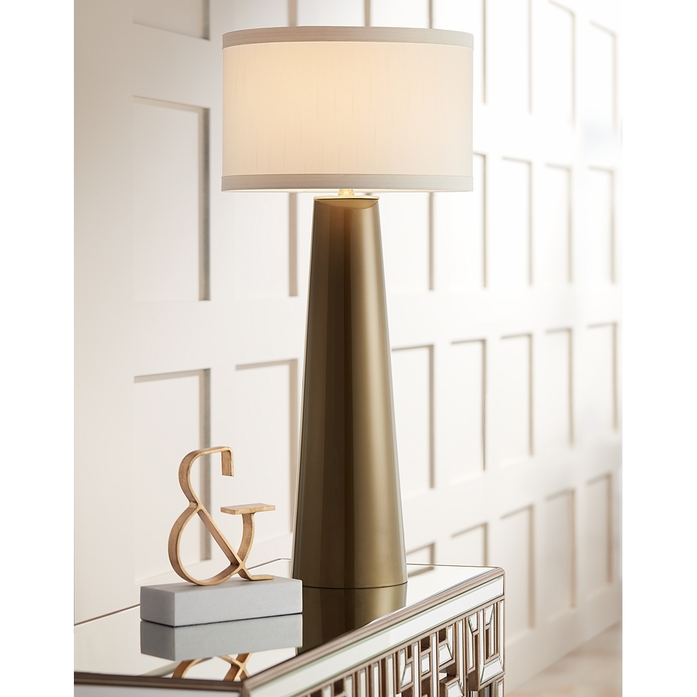 Possini Euro Karen Dark Gold Glass Table Lamp - Style # 9X296 - Image 0