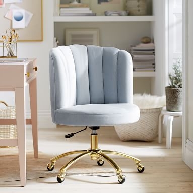 Channel Stitch Task Chair: Lustre Velvet Linen - Image 4