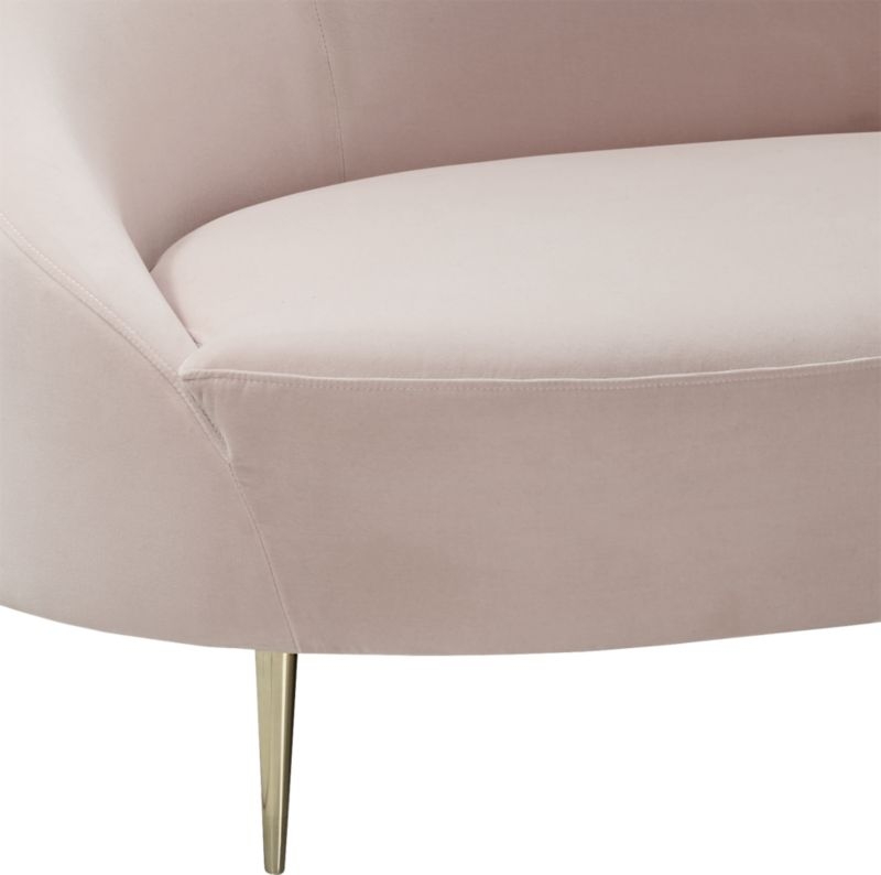 Curvo Pink Velvet Sofa - Image 8