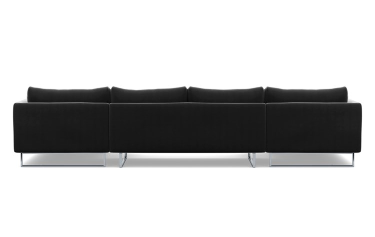 Owens U-Sectional with Narwhal Fabric, Chrome Plated legs, and Bench Cushion - Image 3
