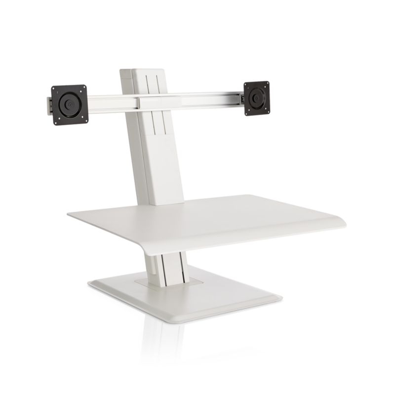 Humanscale ® White Dual Monitor Quickstand Eco Standing Desk Converter - Image 2