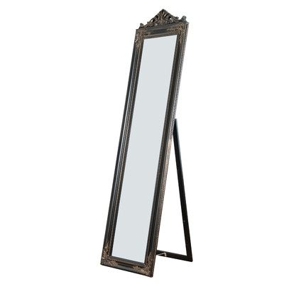 Crown Rectangle Standing Wall Mirror Black - Image 0