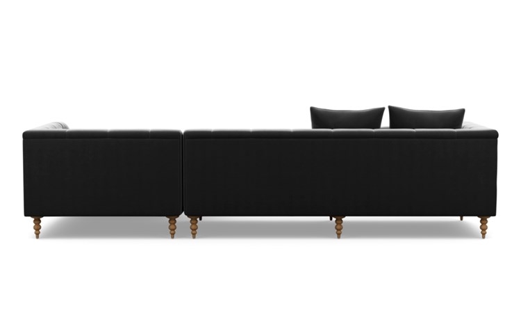 Ms. Chesterfield Chaise Sectional with Narwhal Fabric and Natural Oak legs - Image 3