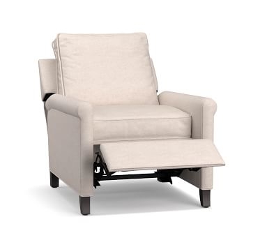 Tyler Roll Arm Upholstered Recliner without Nailheads, Polyester Wrapped Cushions, Performance Brushed Basketweave Indigo - Image 1