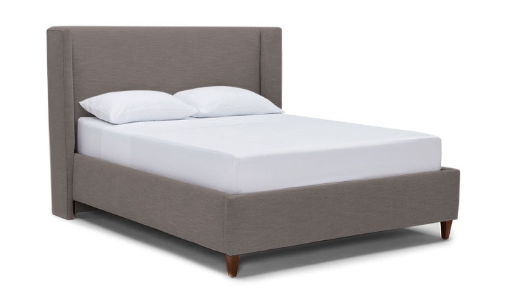 Gray Macey Mid Century Modern Bed - Cody Slate - Mocha - Eastern King - Image 0
