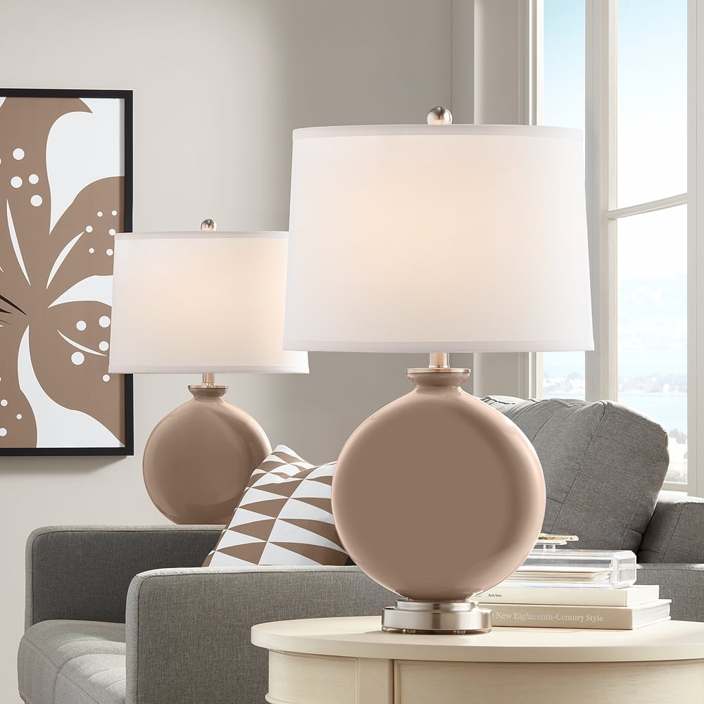 Color Plus Carrie 26 1/2" Mocha Brown Table Lamps Set of 2 - Image 0