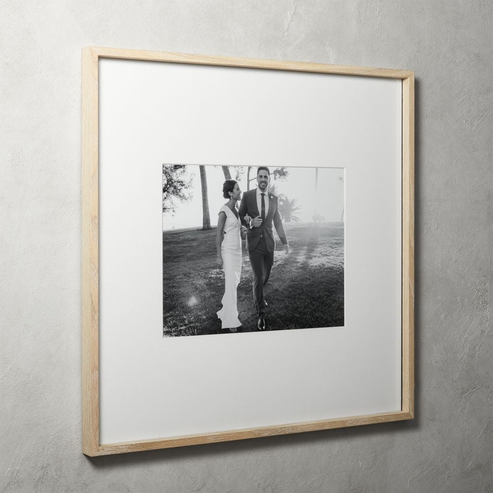 Gallery Oak Picture Frames with White Mat 11x14 - Image 0