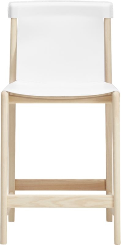 Burano White Leather Sling Counter Stool - Image 3