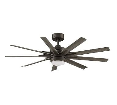 Odyn 56" Indoor/Outdoor Ceiling Fan, Matte Greige with Weathered Wood Blades - Image 0