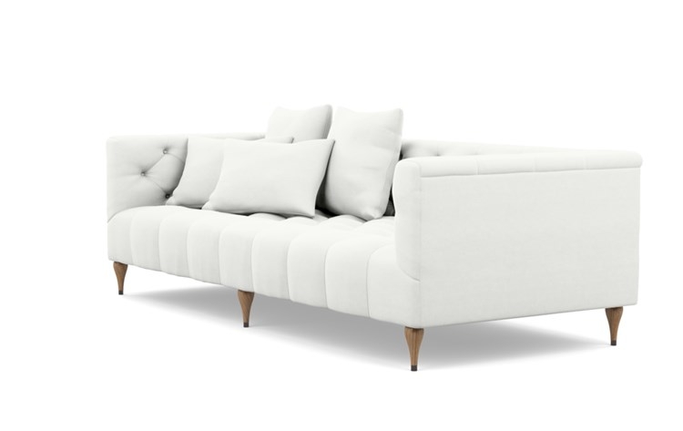 Ms. Chesterfield Sofa with Swan Fabric and White Oak with Antique Cap legs - Image 4