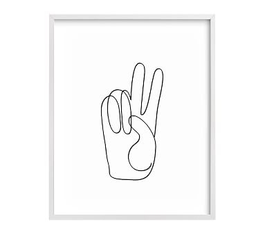 Chasing Paper Peace Sign Art, White - Image 0