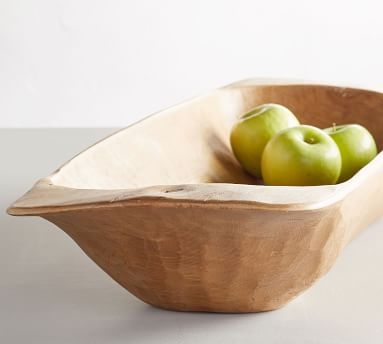 Wooden Dough Bowl Trays, Black, Large - Image 1
