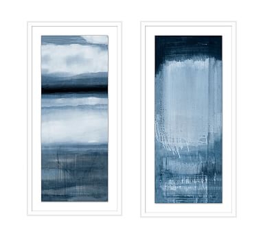 Blue Colorfield Framed Paper Prints, Set of 2, 17.25" x 35.25" - Image 0