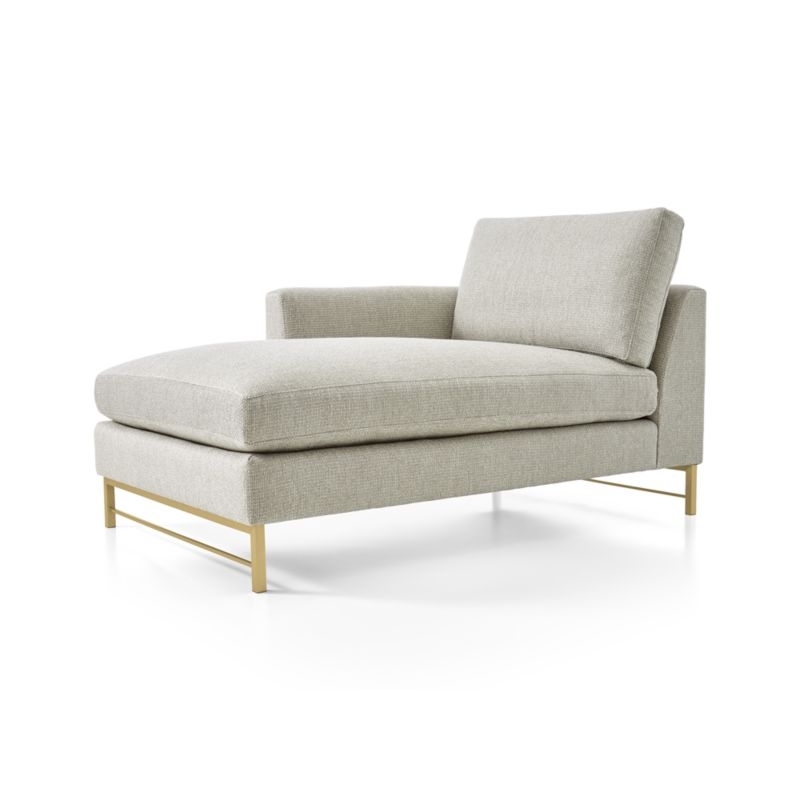 Tyson Left Arm Chaise with Brass Base - Image 2