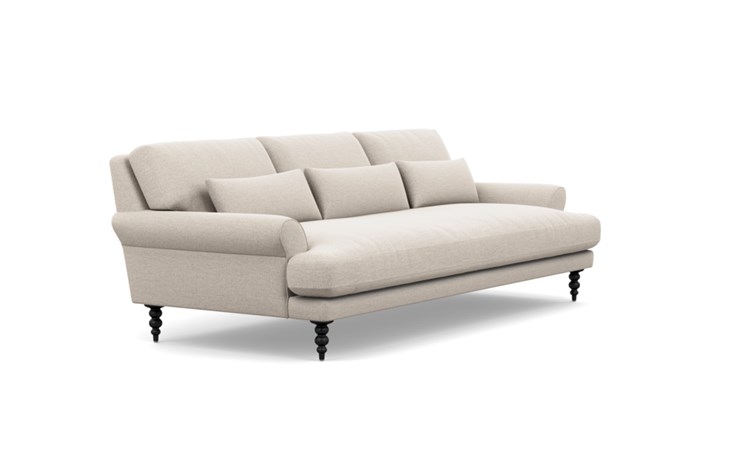 Maxwell Sofa with Linen Fabric and Matte Black legs - Image 1