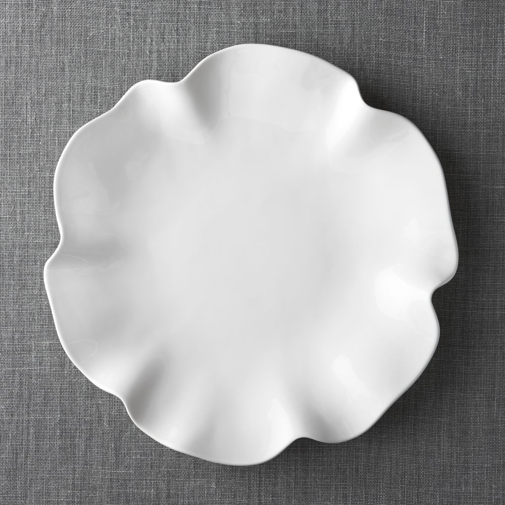 White Ruffle 16" Platter - Image 0
