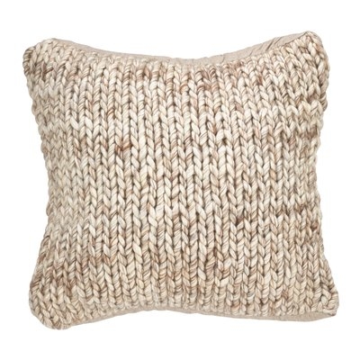 Deimer Chunky Wool Cable Knit Throw Pillow - Image 0