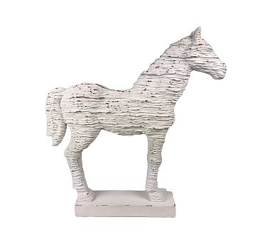 Horse Garden Object, White, 19" x 4" x 20" - Image 0