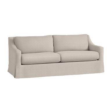 York Slope Arm Slipcovered Sofa 81" 2x2, Down Blend Wrapped Cushions, Sunbrella(R) Performance Sahara Weave Oatmeal - Image 0