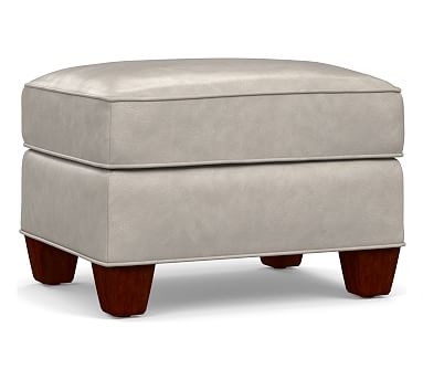 Irving Leather Storage Ottoman, Polyester Wrapped Cushions, Statesville Pebble - Image 2
